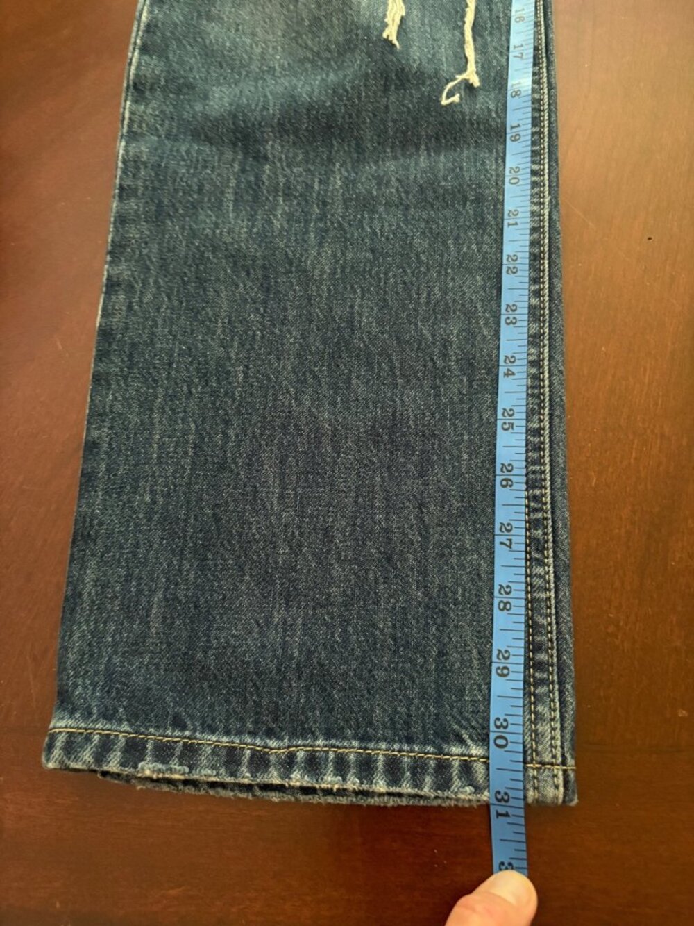 Levi’s Low Pro Straight Medium Wash Distressed Denim Jeans Size 27 - Picture 10 of 12